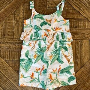 JANIE AND JACK Tropical Print Sleeveless Romper